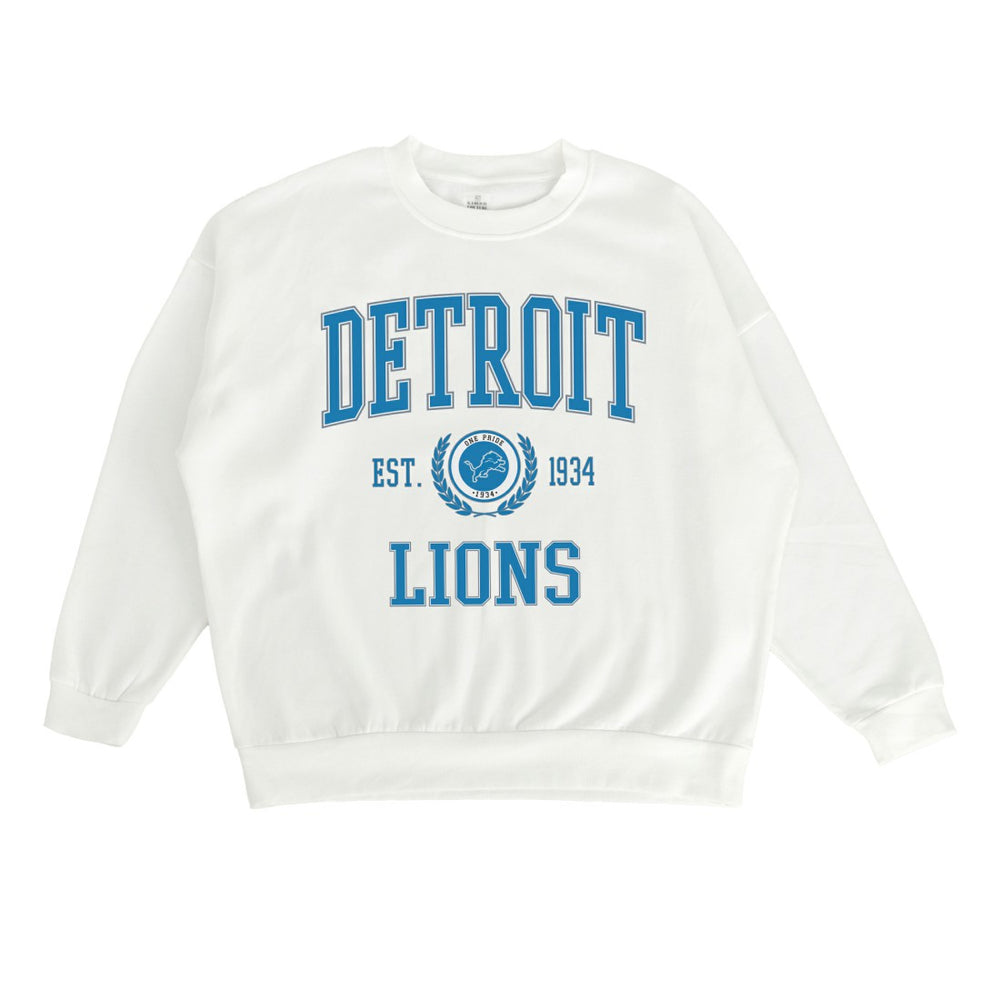 Detroit Lions Gameday Couture Women's Timeless Triumph Premium Fleece Pullover Sweatshirt White