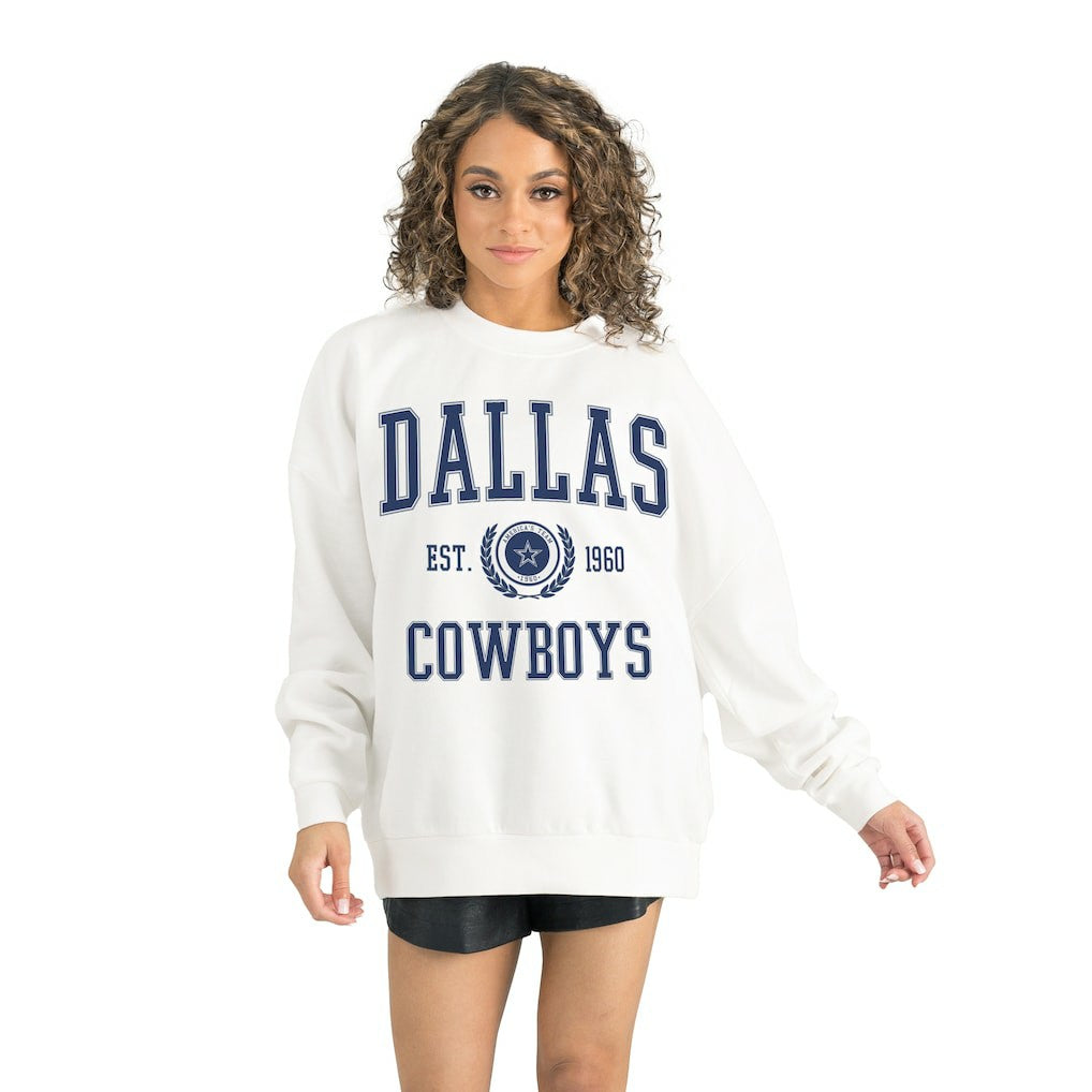 Dallas Cowboys Gameday Couture Women's Timeless Triumph Premium Fleece Pullover Sweatshirt White