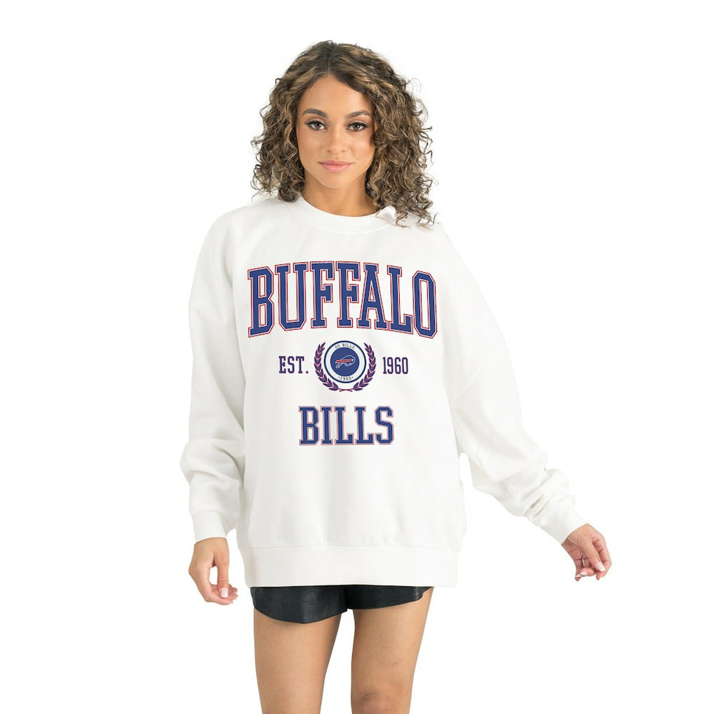 Buffalo Bills Gameday Couture Women's Timeless Triumph Premium Fleece Pullover Sweatshirt White