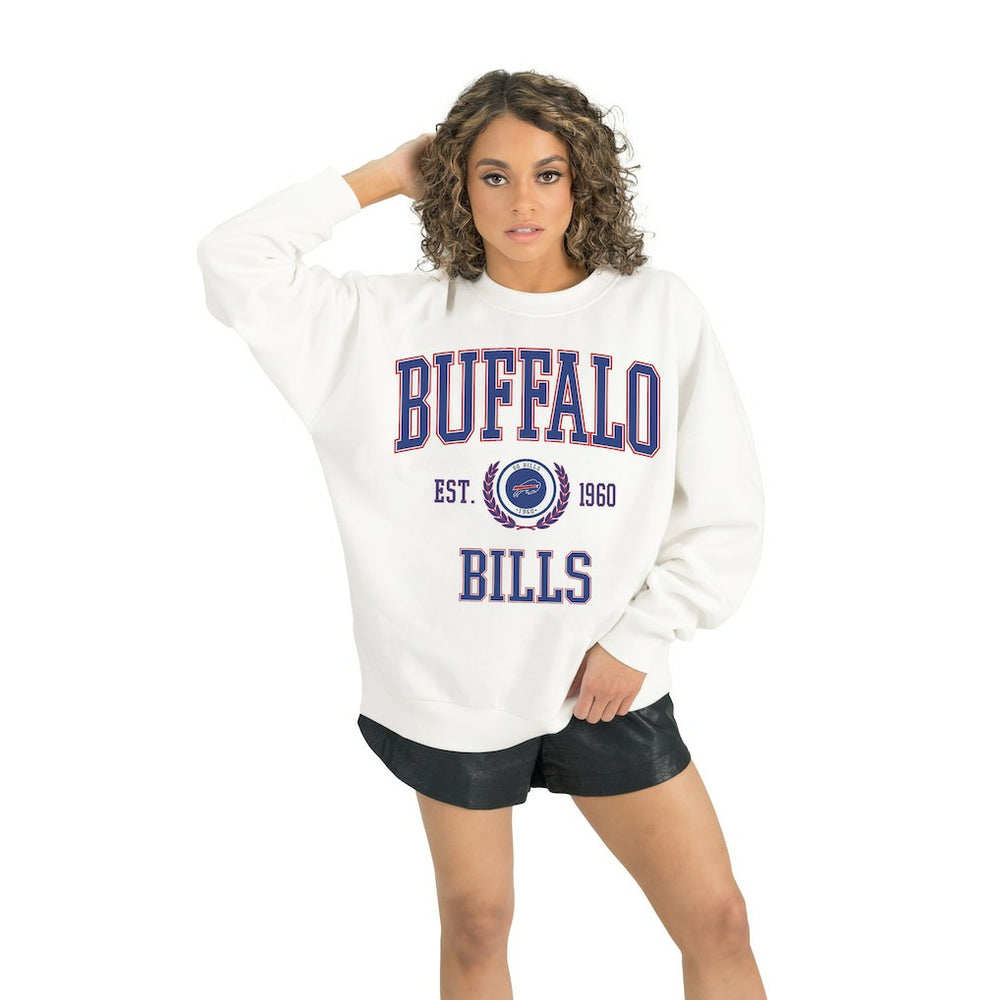 Buffalo Bills Gameday Couture Women's Timeless Triumph Premium Fleece Pullover Sweatshirt White