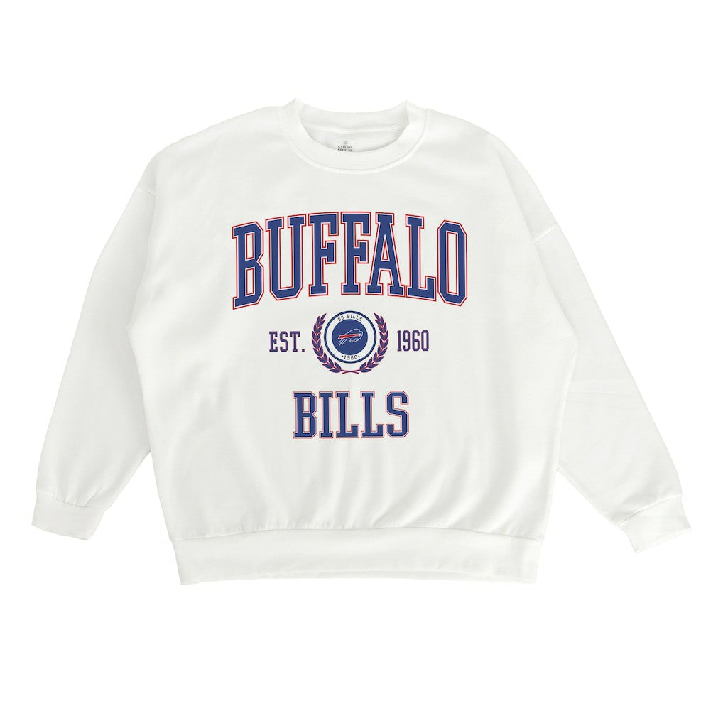 Buffalo Bills Gameday Couture Women's Timeless Triumph Premium Fleece Pullover Sweatshirt White