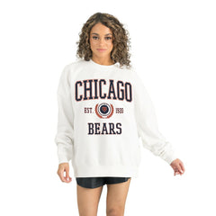 Chicago Bears Gameday Couture Women's Timeless Triumph Premium Fleece Pullover Sweatshirt White
