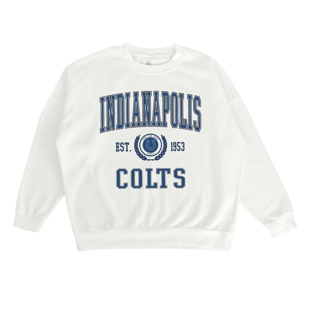 Indianapolis Colts Gameday Couture Women's Timeless Triumph Premium Fleece Pullover Sweatshirt White