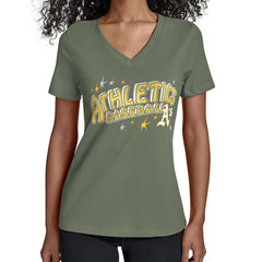 Athletics Starter Women's Fireworks Team Name V-Neck T-Shirt - Green - MLB Lifestyle