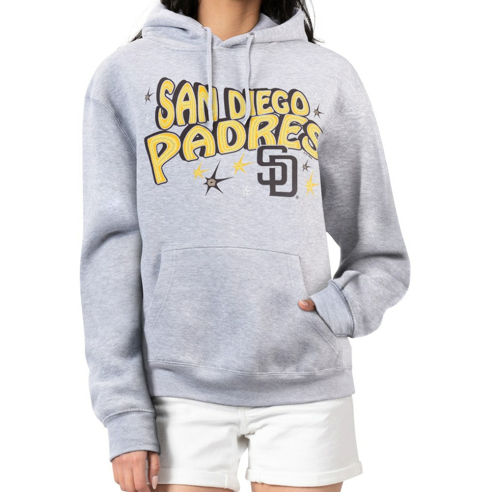 San Diego Padres Starter Women's Fireworks Fleece Tri-Blend Pullover Hoodie - Gray - MLB Lifestyle