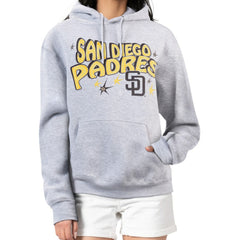San Diego Padres Starter Women's Fireworks Fleece Tri-Blend Pullover Hoodie - Gray - MLB Lifestyle