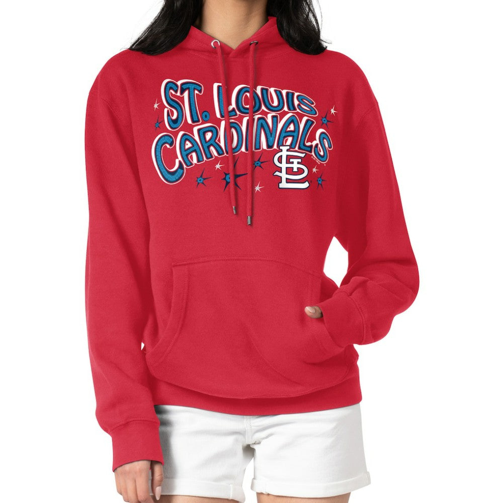 St. Louis Cardinals Starter Women's Fireworks Fleece Tri-Blend Pullover Hoodie - Red - MLB Discount