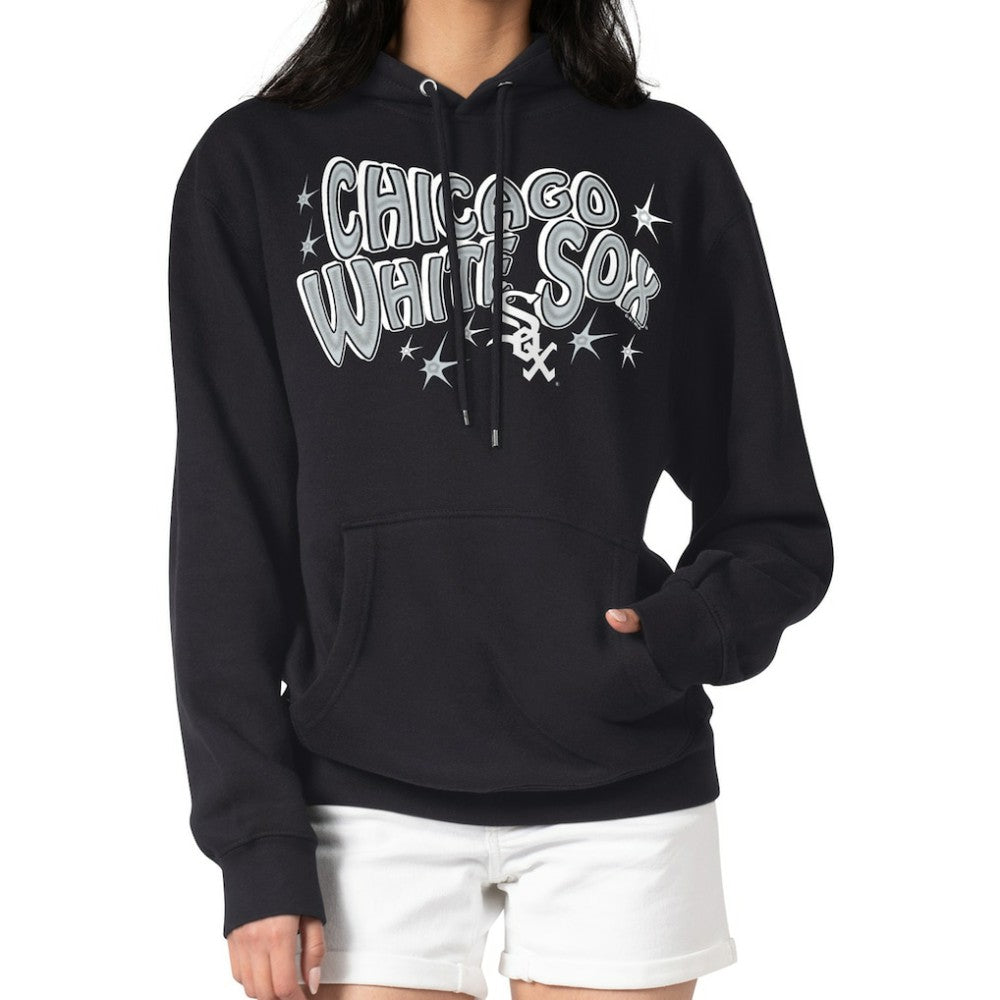 Chicago White Sox Starter Women's Fireworks Fleece Tri-Blend Pullover Hoodie - Black - MLB on Sale