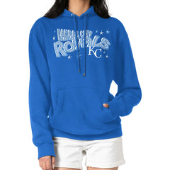 Kansas City Royals Starter Women's Fireworks Fleece Tri-Blend Pullover Hoodie - Royal - MLB Sale