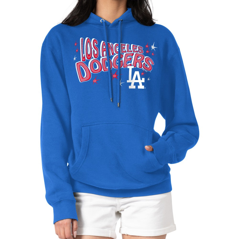 Los Angeles Dodgers Starter Women's Fireworks Fleece Tri-Blend Pullover Hoodie - Royal - MLB Discount