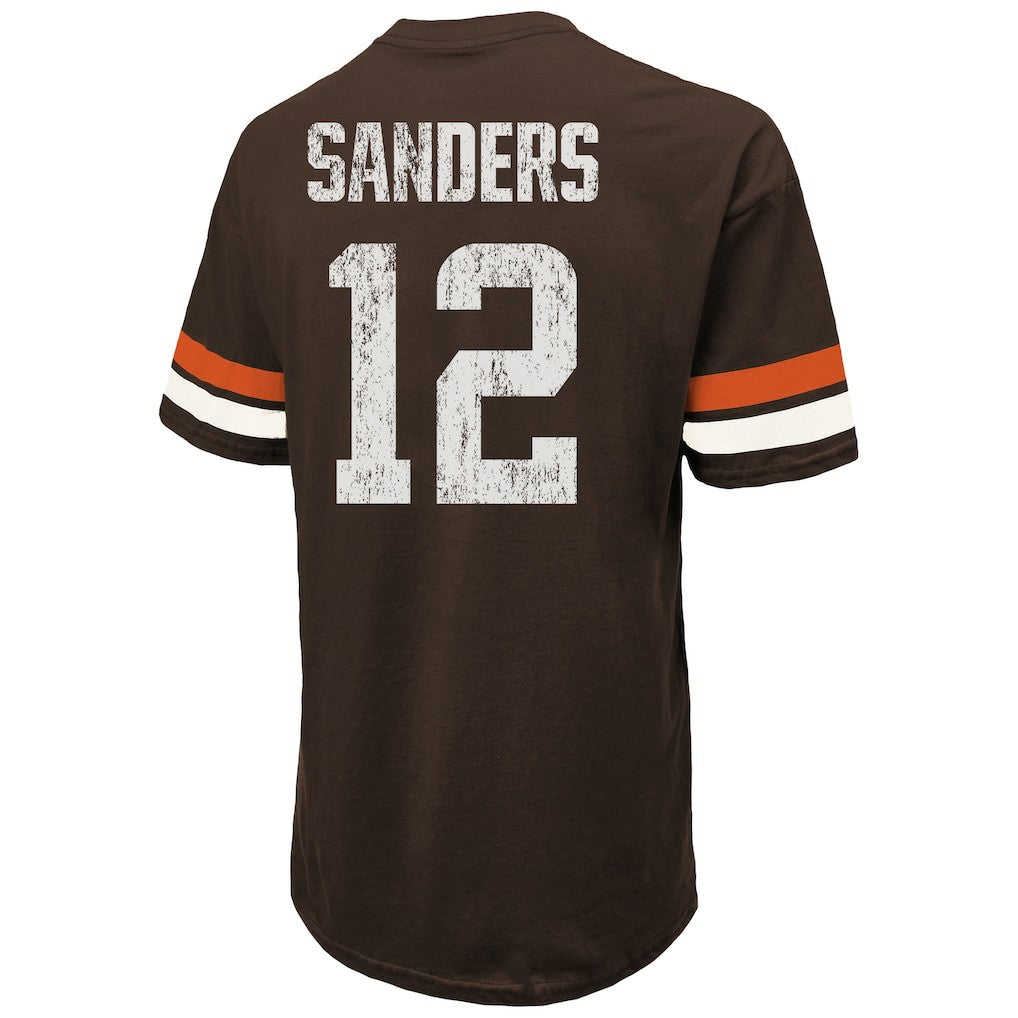 Shedeur Sanders Cleveland Browns Majestic Threads 2025 NFL Draft Oversized T-Shirt Brown