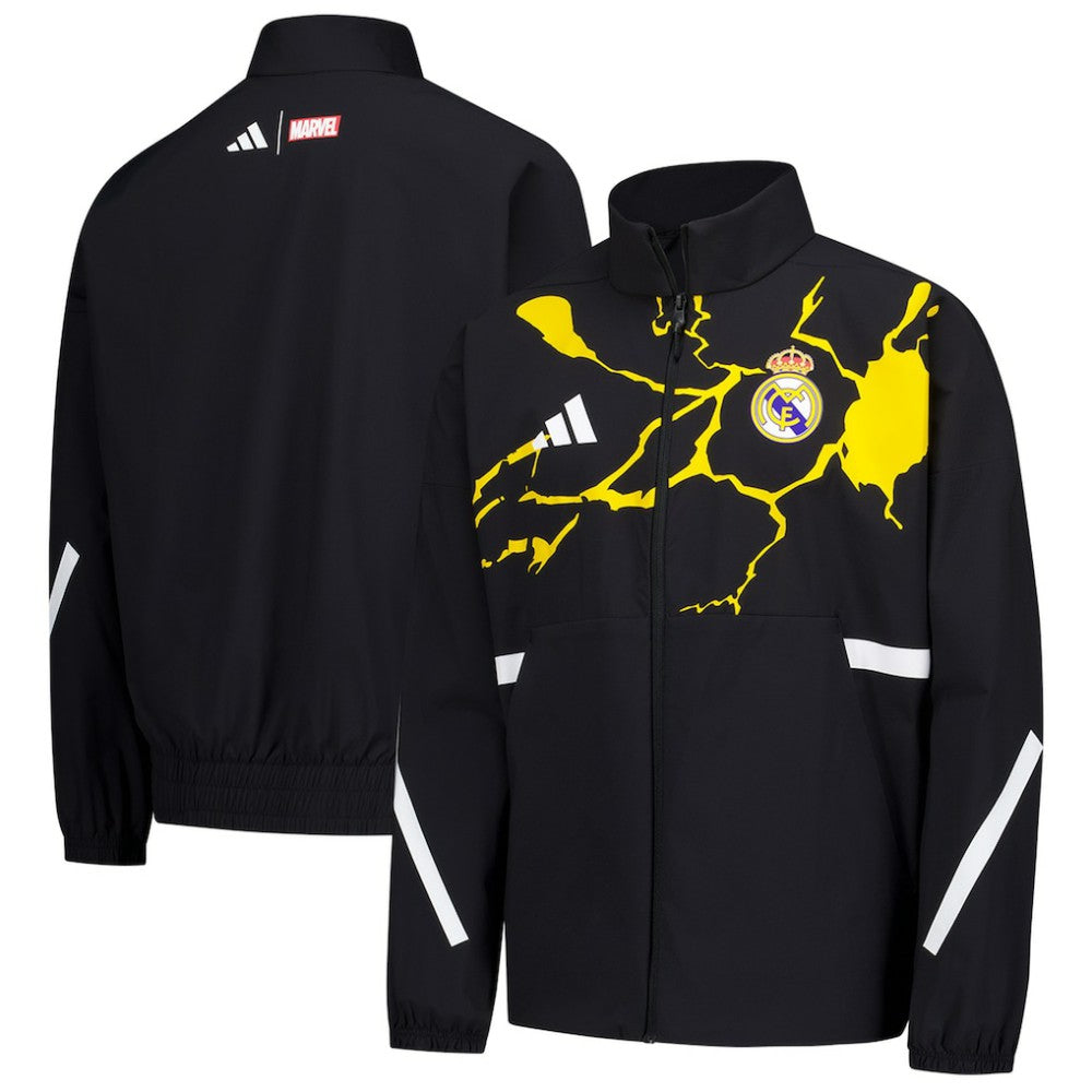 Real Madrid x Marvel Youth Anthem Full-Zip Jacket Black - Adidas Discount
