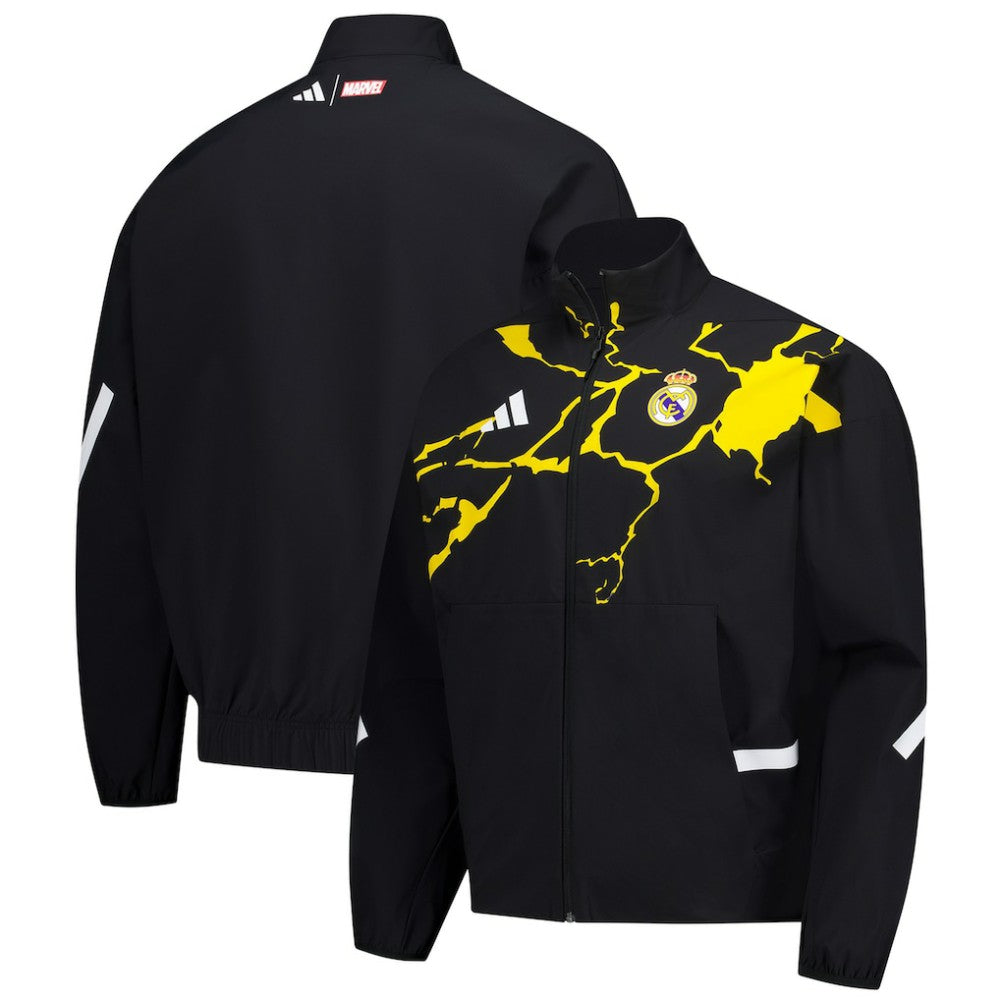 Real Madrid x Marvel Anthem Full-Zip Jacket Black - Adidas