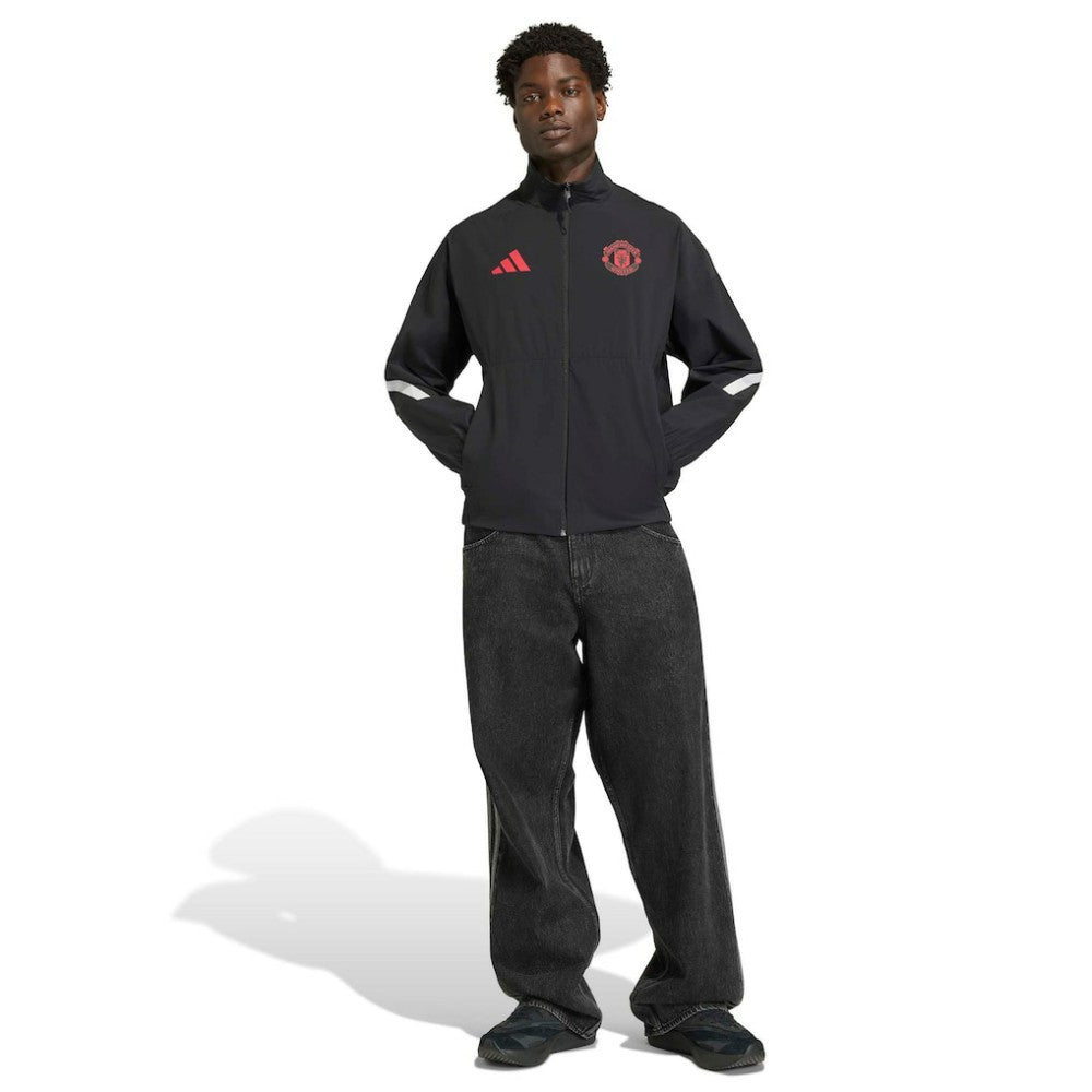 Manchester United 2025/26 Club Anthem Full-Zip Jacket Black - Adidas
