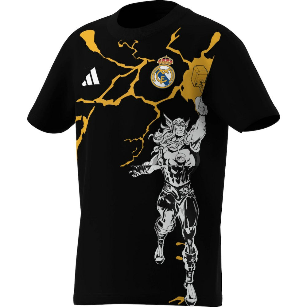 Real Madrid x Marvel Youth Graphic T-Shirt Black - Adidas sale