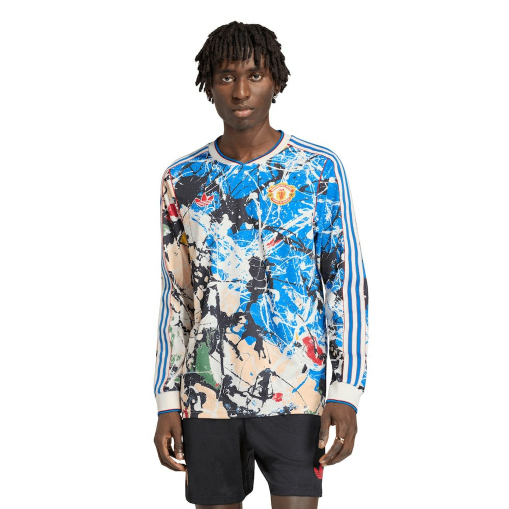 Manchester United X Stone Roses Long Sleeve Replica Jersey Blue - Adidas outlet
