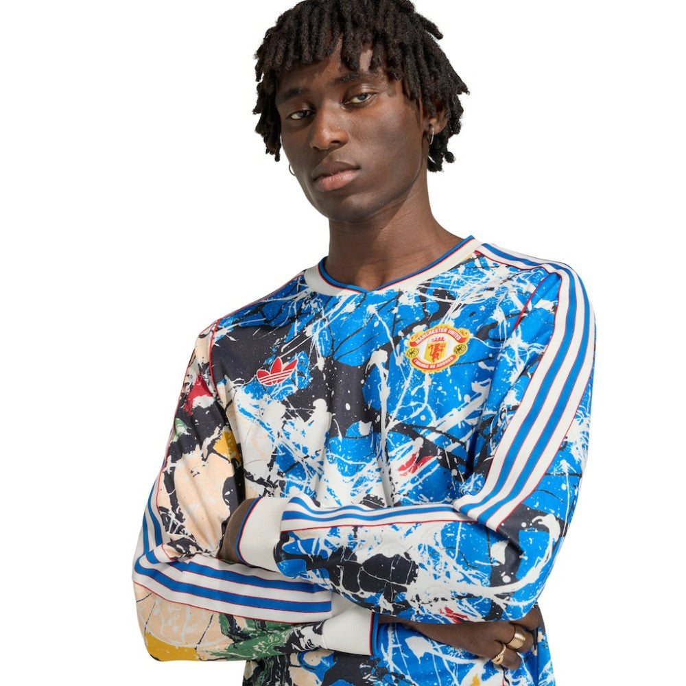 Manchester United X Stone Roses Long Sleeve Replica Jersey Blue - Adidas outlet