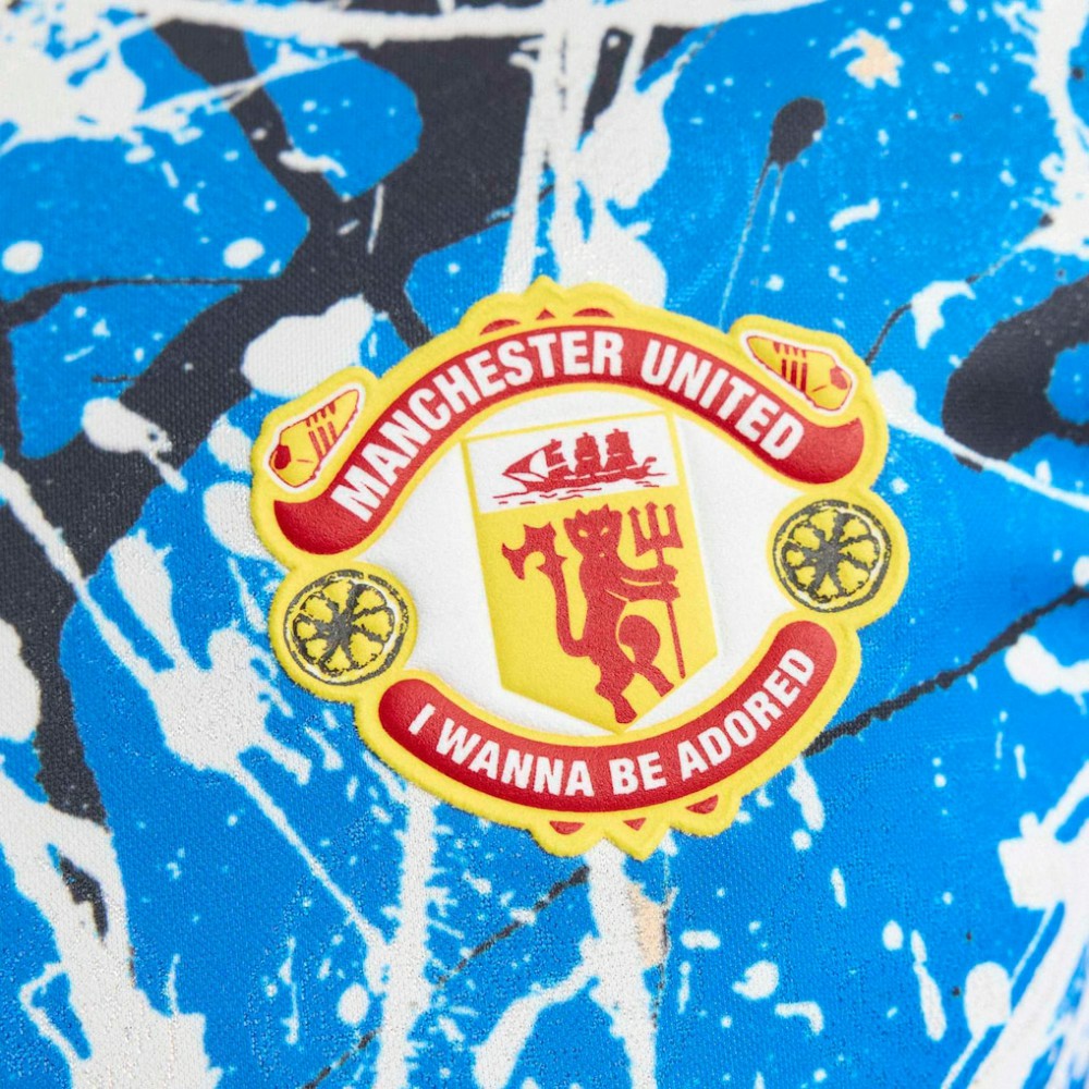 Manchester United X Stone Roses Long Sleeve Replica Jersey Blue - Adidas outlet