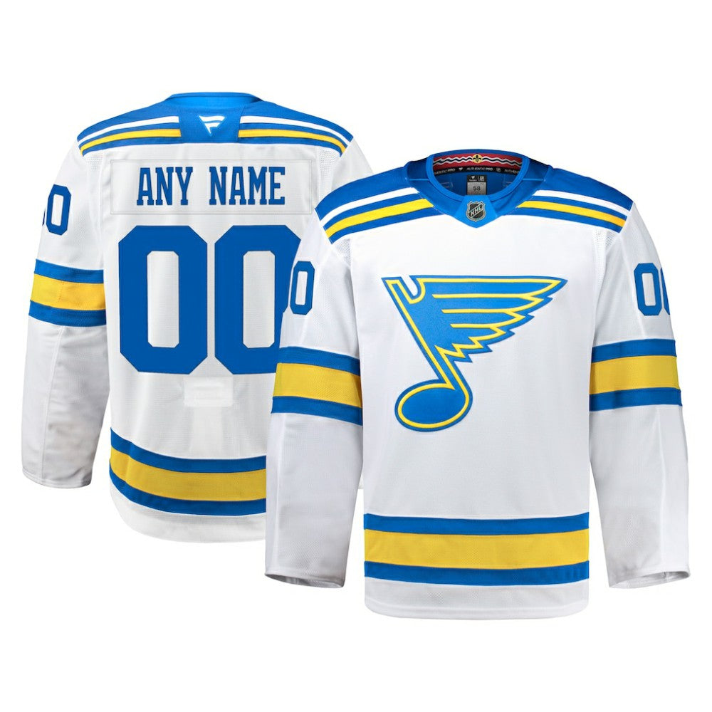 St. Louis Blues Fanatics Away Authentic Pro Custom Jersey - White - NHL 203134968