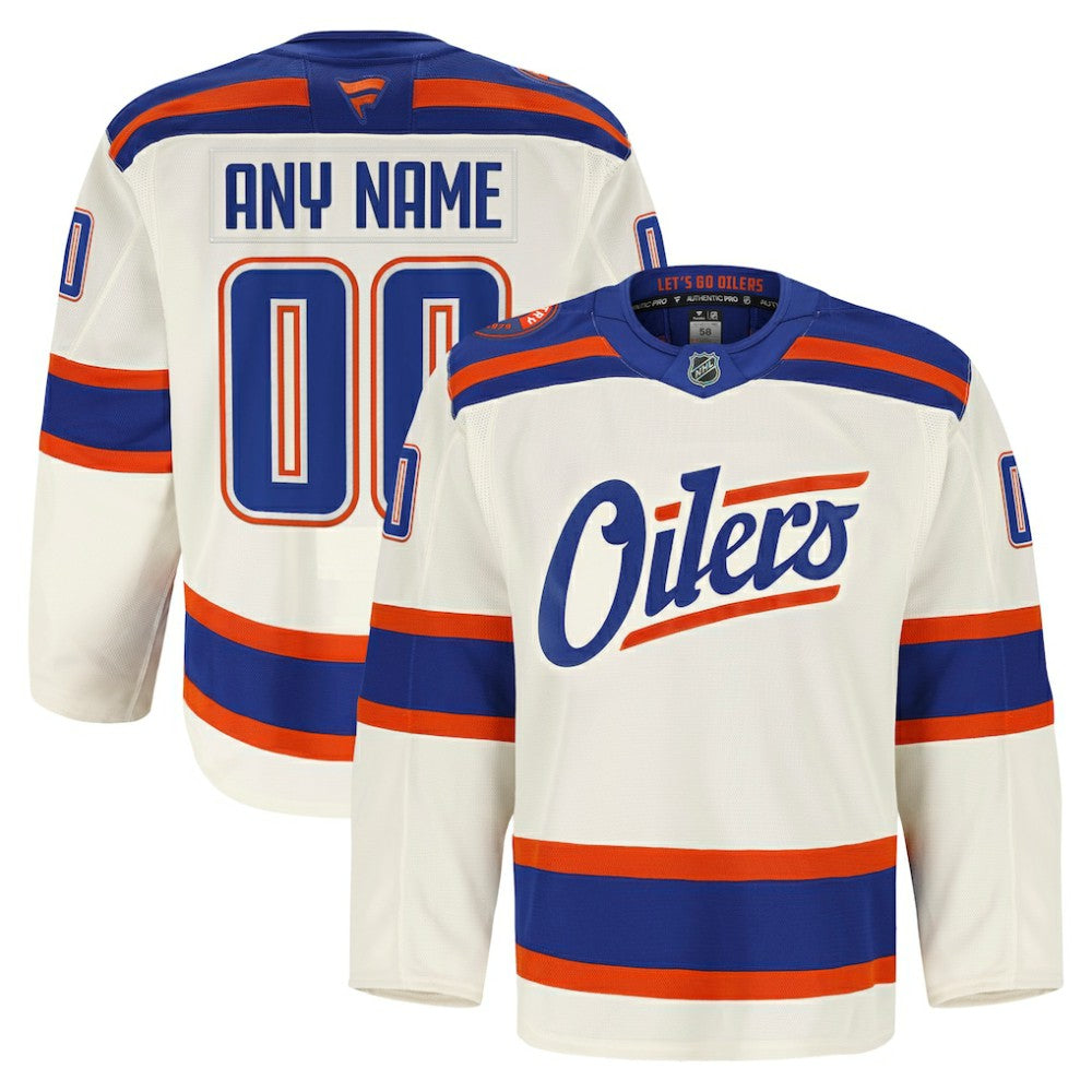 Edmonton Oilers Fanatics Alternate Authentic Pro Custom Jersey - Light Beige - NHL 203134976