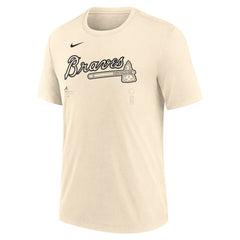 Atlanta Braves Nike Wordmark Tri-Blend T-Shirt - Natural - Nike Sale