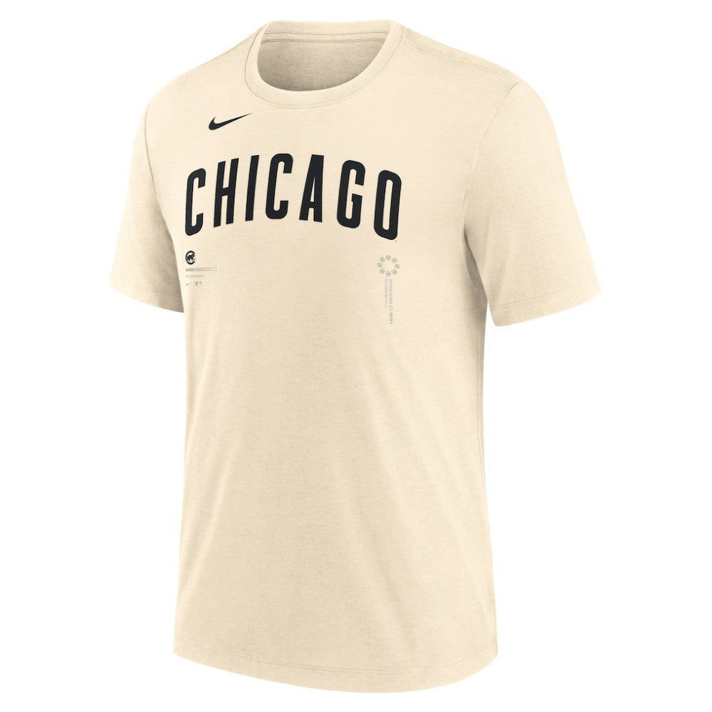 Chicago Cubs Nike Wordmark Tri-Blend T-Shirt - Natural - Nike Sale