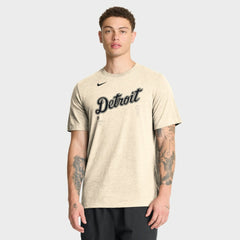 Detroit Tigers Nike Wordmark Tri-Blend T-Shirt - Natural - Nike Online