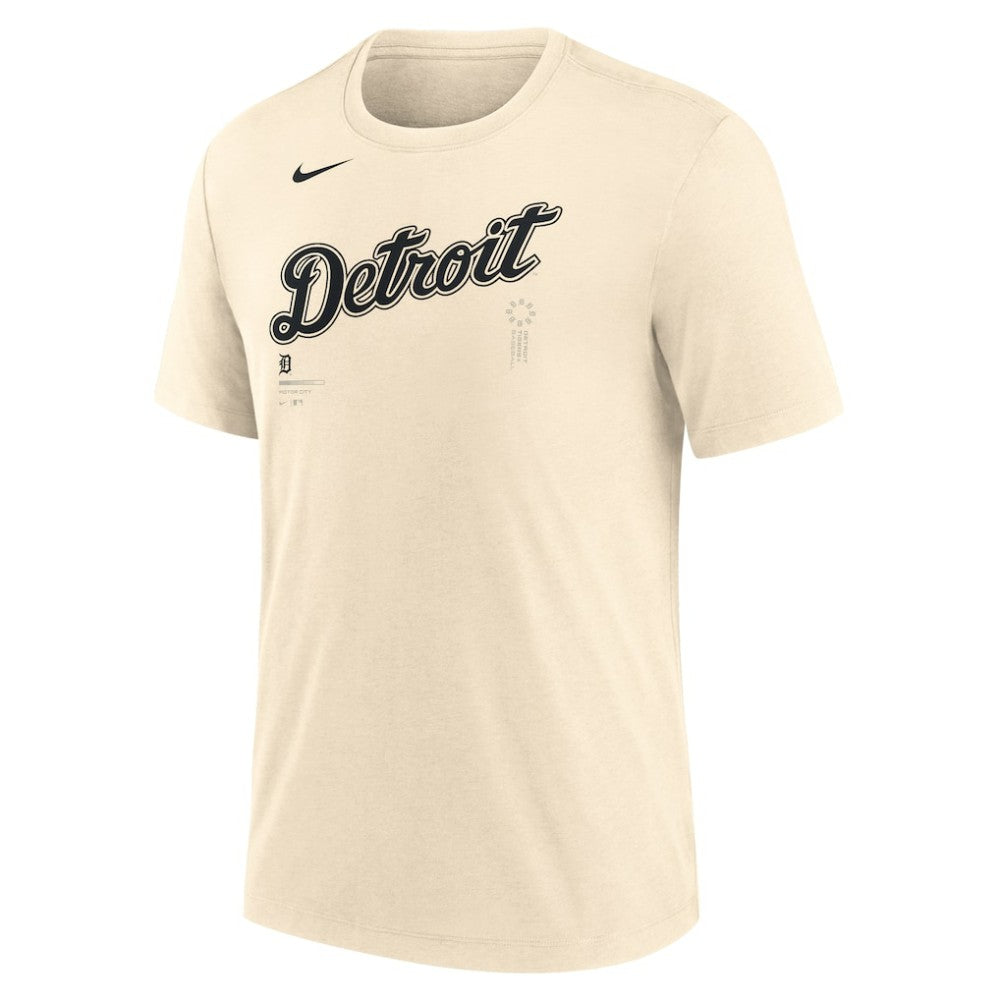 Detroit Tigers Nike Wordmark Tri-Blend T-Shirt - Natural - Nike Online