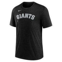 San Francisco Giants Nike Wordmark Tri-Blend T-Shirt - Heather Black - Nike Online