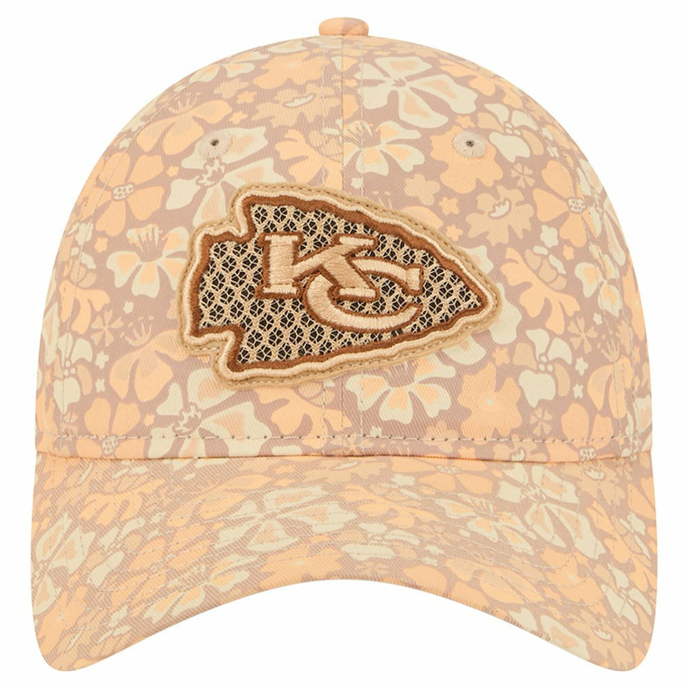 Kansas City Chiefs New Era Women's Floral 9TWENTY Adjustable Hat Tan