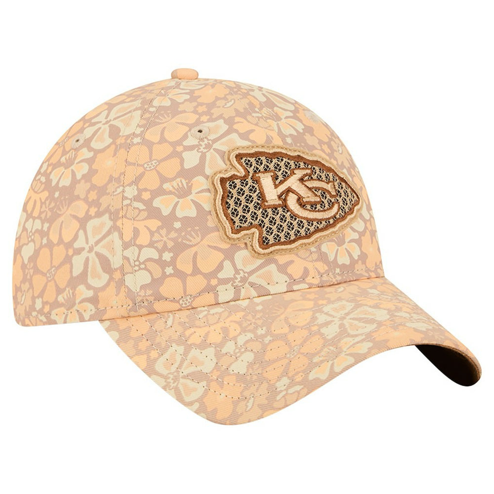 Kansas City Chiefs New Era Women's Floral 9TWENTY Adjustable Hat Tan