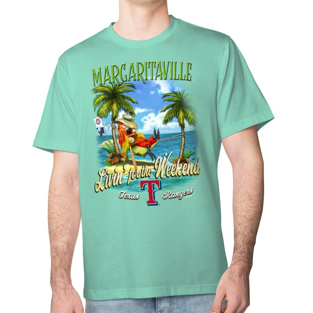 Texas Rangers Margaritaville Livin' for the Weekend T-Shirt - Mint - MLB Sale