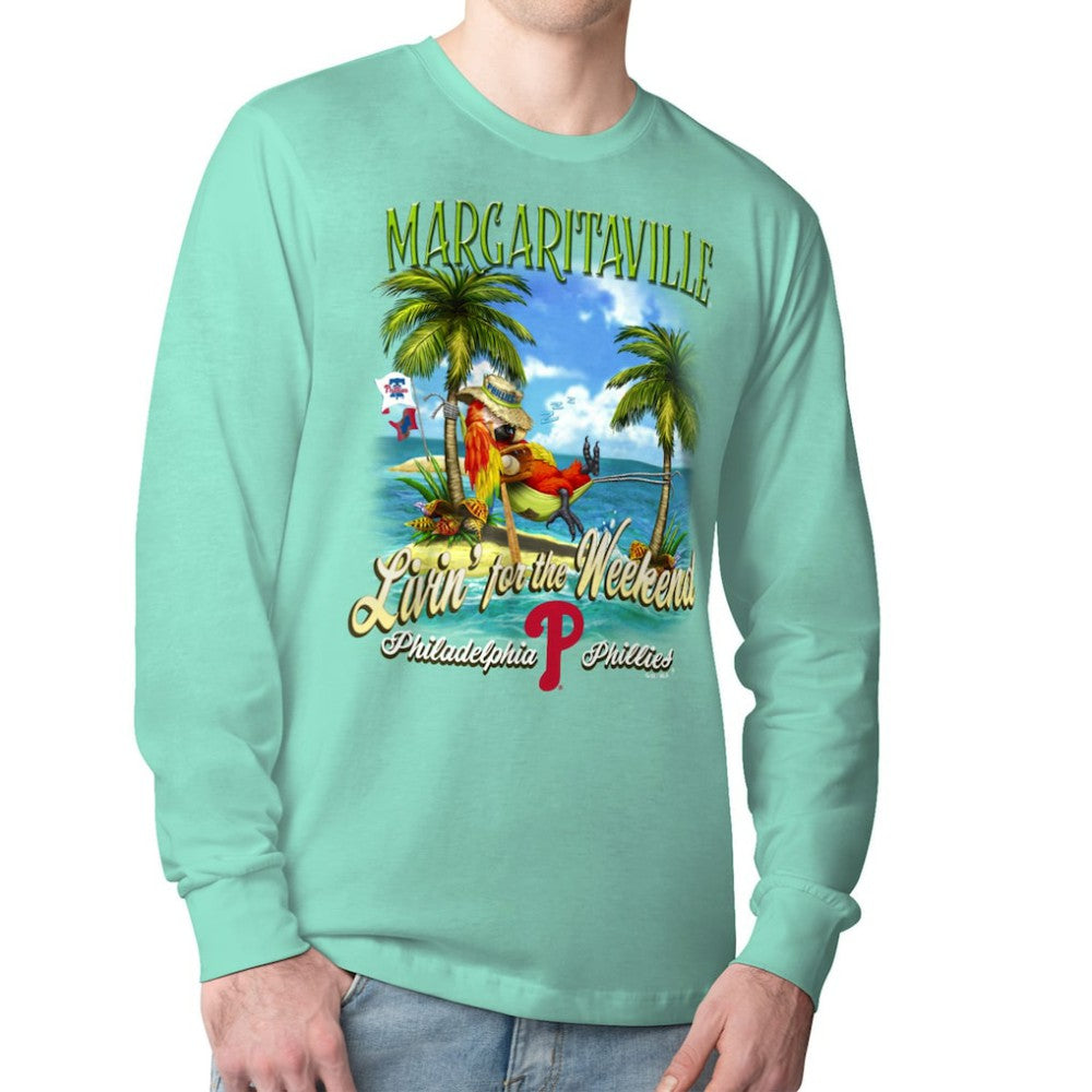 Philadelphia Phillies Margaritaville Livin' for the Weekend Long Sleeve T-Shirt - Mint - MLB Online
