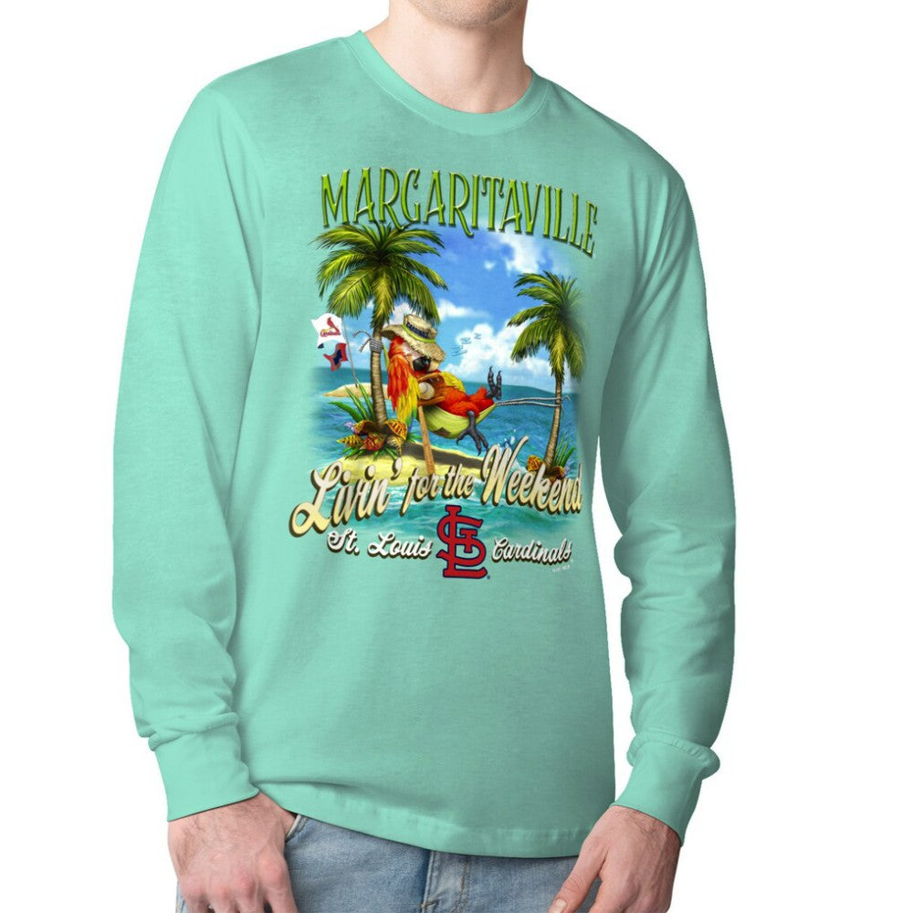 St. Louis Cardinals Margaritaville Livin' for the Weekend Long Sleeve T-Shirt - Mint - MLB Discount