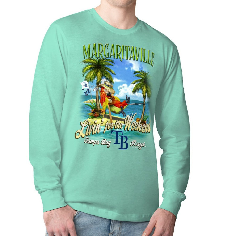Tampa Bay Rays Margaritaville Livin' for the Weekend Long Sleeve T-Shirt - Mint - MLB Discount