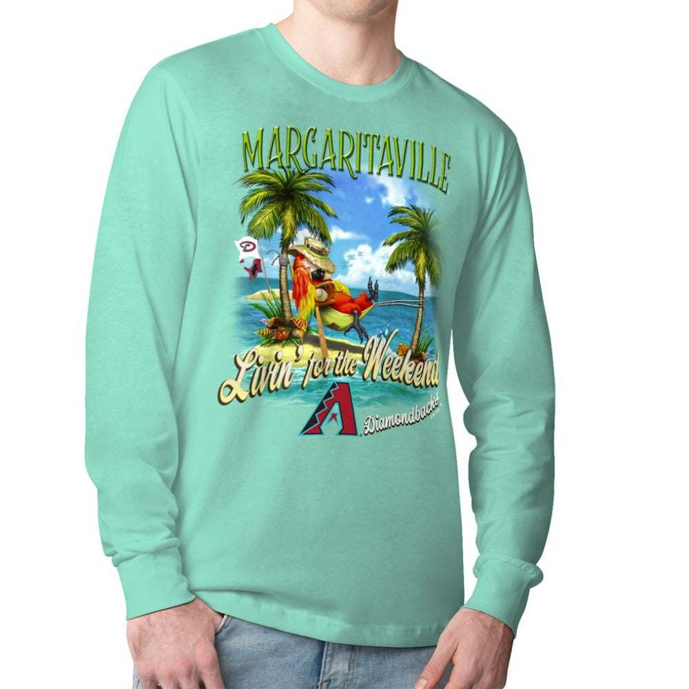 Arizona Diamondbacks Margaritaville Livin' for the Weekend Long Sleeve T-Shirt - Mint - MLB on Sale