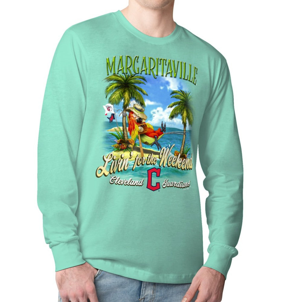 Cleveland Guardians Margaritaville Livin' for the Weekend Long Sleeve T-Shirt - Mint - MLB Online