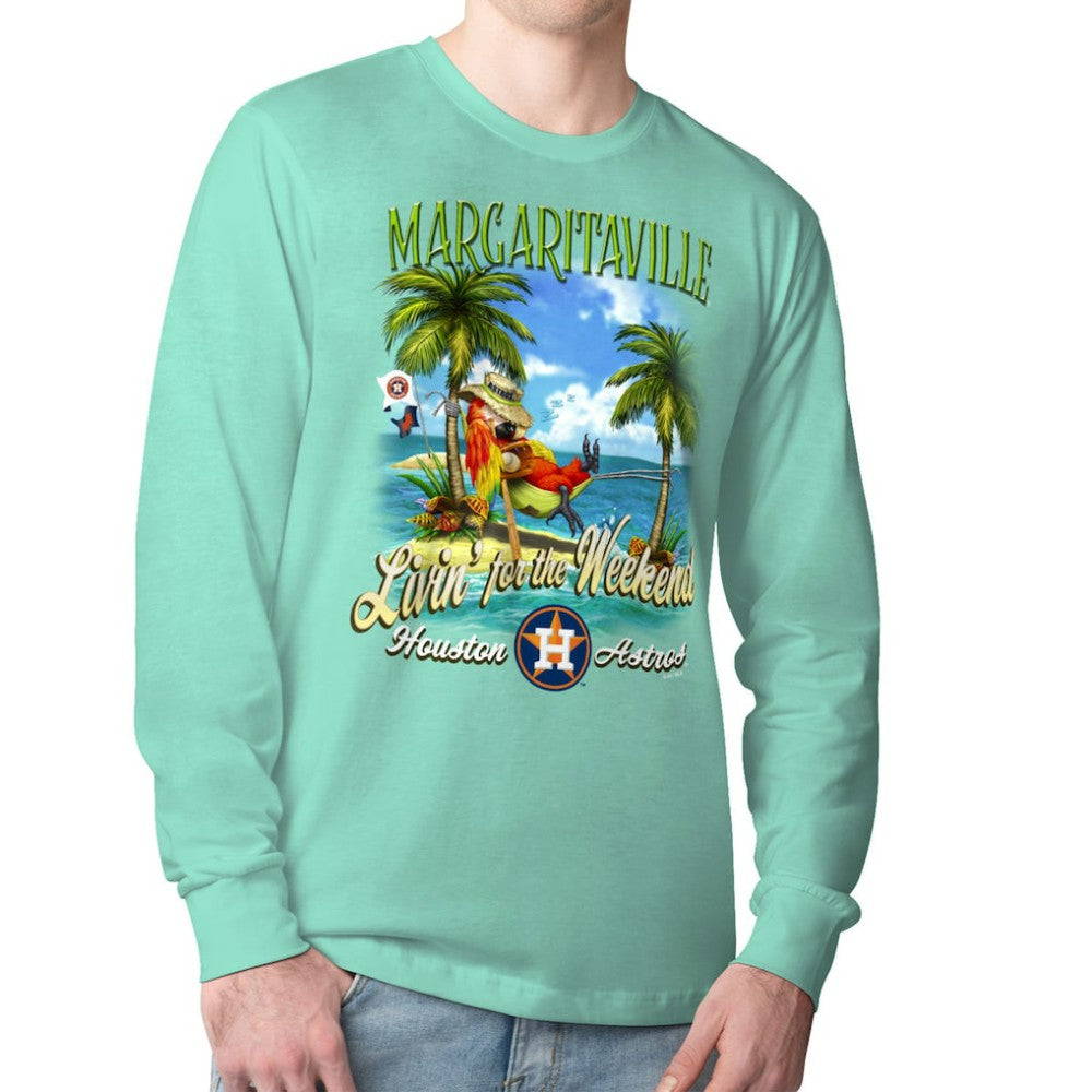 Houston Astros Margaritaville Livin' for the Weekend Long Sleeve T-Shirt - Mint - MLB Sale