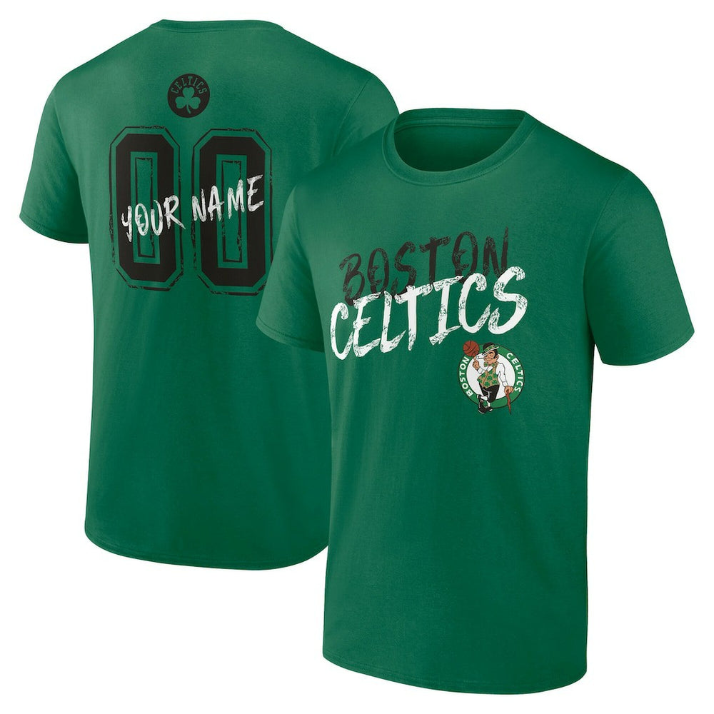 Boston Celtics Hustle Custom T-Shirt Kelly Green