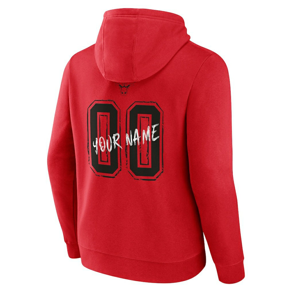Chicago Bulls Hustle Custom Pullover Hoodie Red