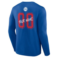 Detroit Pistons Hustle Custom Long Sleeve T-Shirt Blue