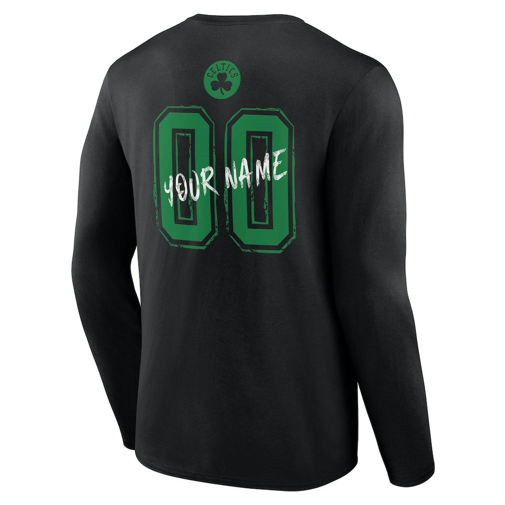Boston Celtics Hustle Custom Long Sleeve T-Shirt Black