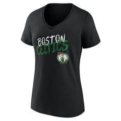 Boston Celtics Women's Hustle Custom V-Neck T-Shirt Black
