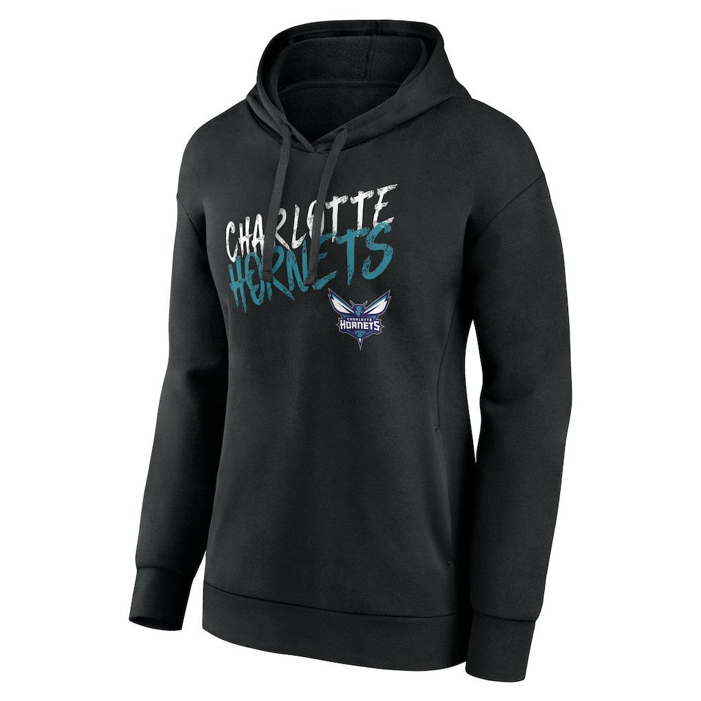 Charlotte Hornets Women's Hustle Custom Pullover Hoodie Black