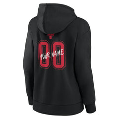 Chicago Bulls Women's Hustle Custom Pullover Hoodie Black