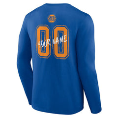 New York Knicks Hustle Custom Long Sleeve T-Shirt Blue