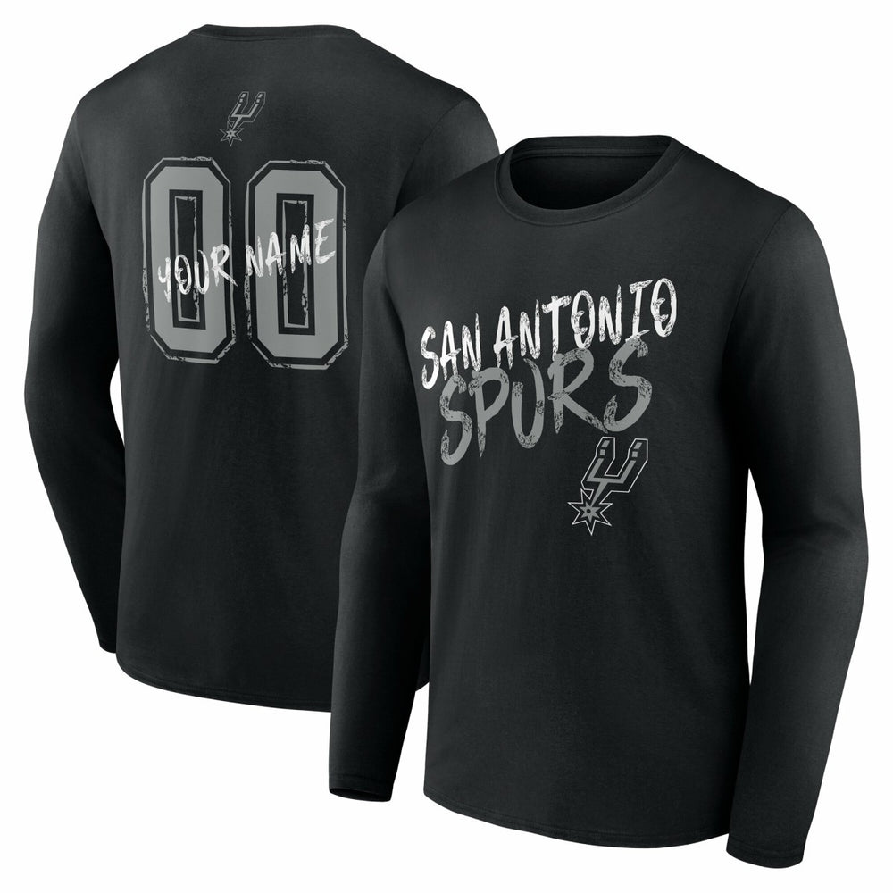 San Antonio Spurs Hustle Custom Long Sleeve T-Shirt Black
