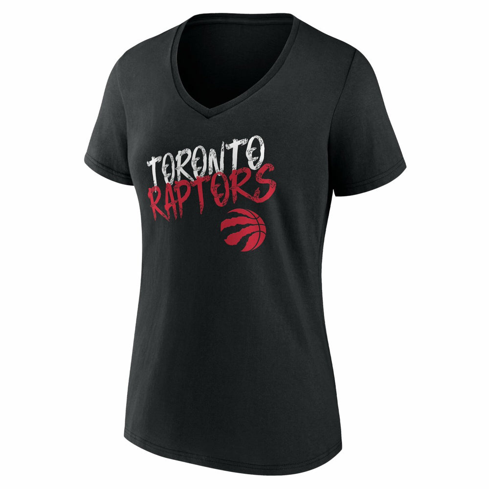 Toronto Raptors Women's Hustle Custom V-Neck T-Shirt Black