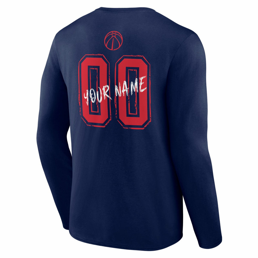 Washington Wizards Hustle Custom Long Sleeve T-Shirt Navy