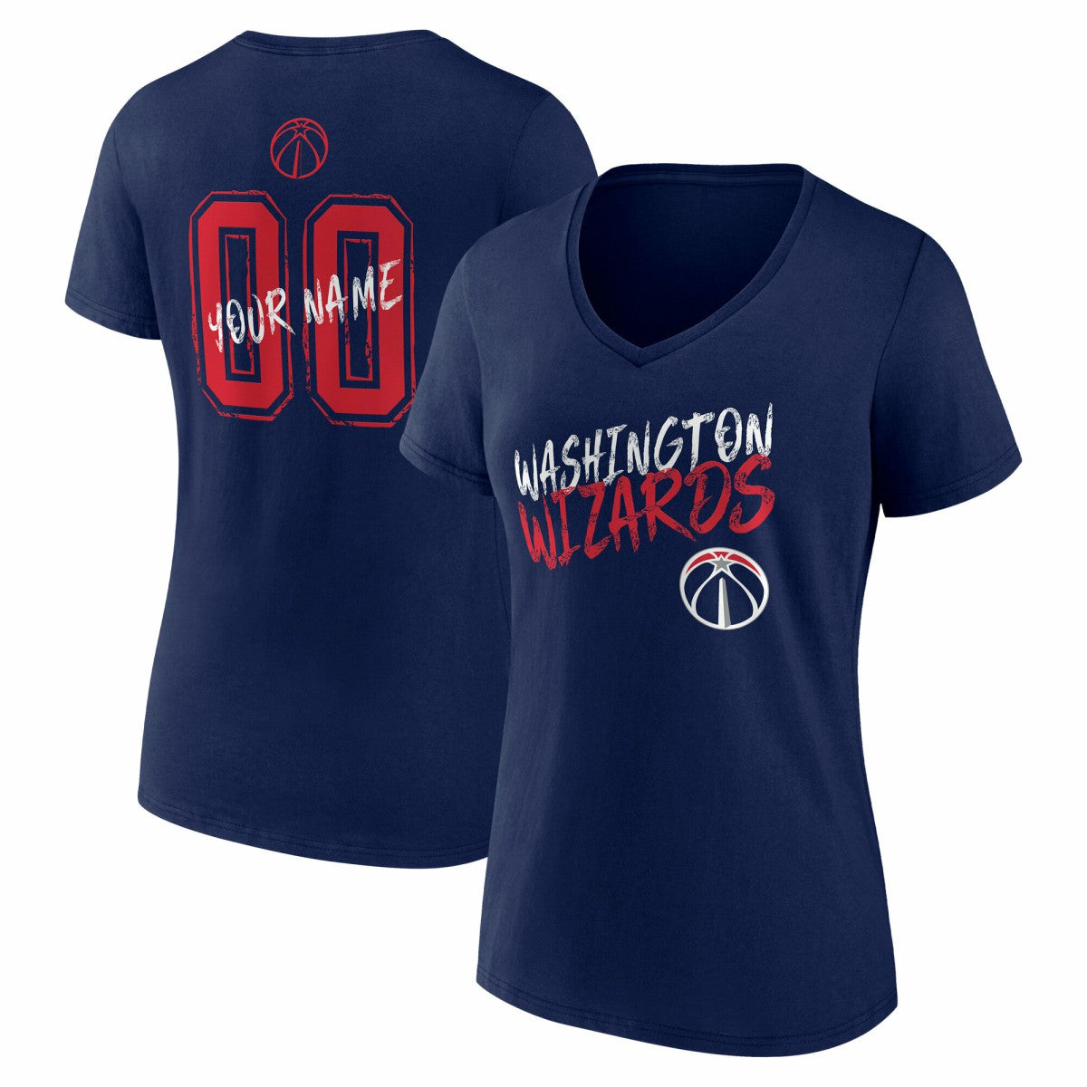 Washington Wizards Women's Hustle Custom V-Neck T-Shirt Navy
